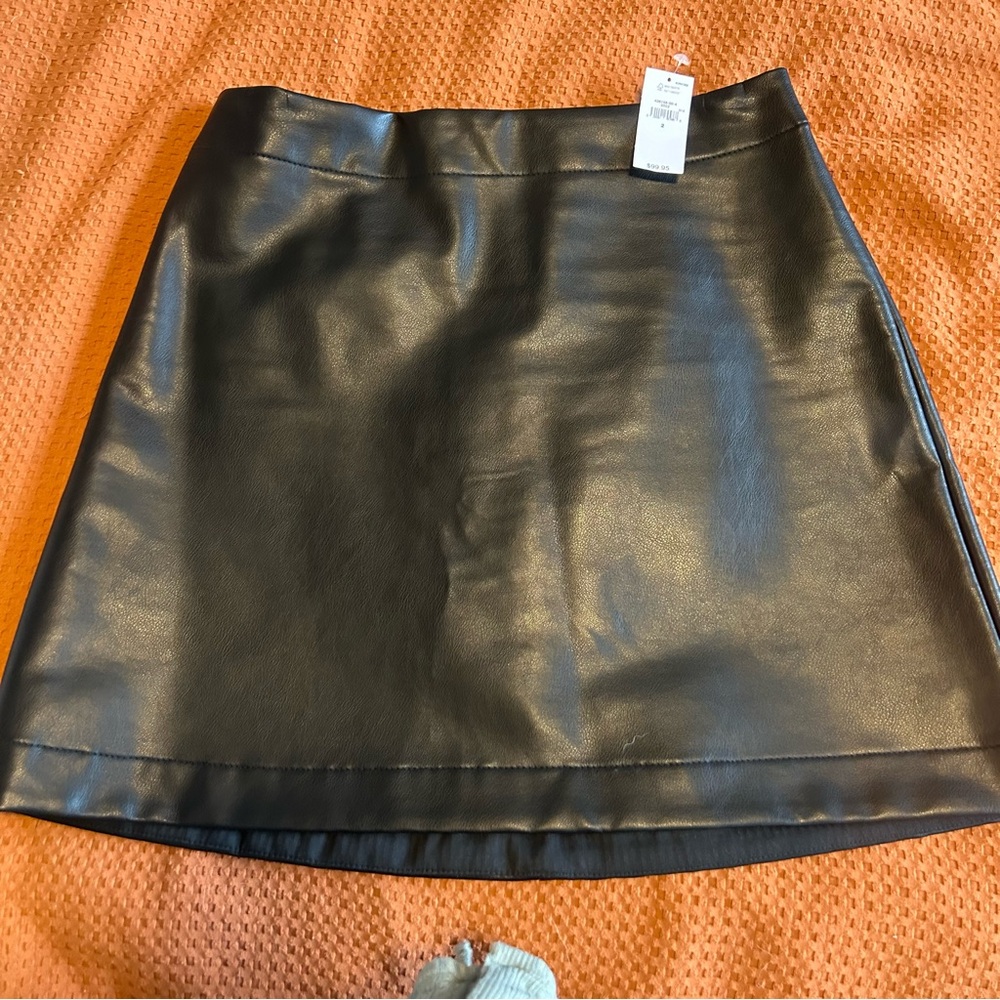 Pleather A-line Mini Skirt NWT